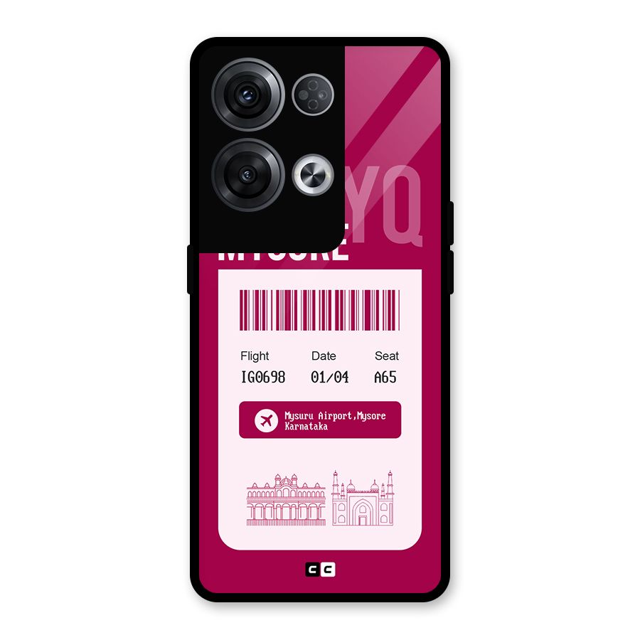 Mysore Boarding Pass Glass Back Case for Oppo Reno8 Pro 5G