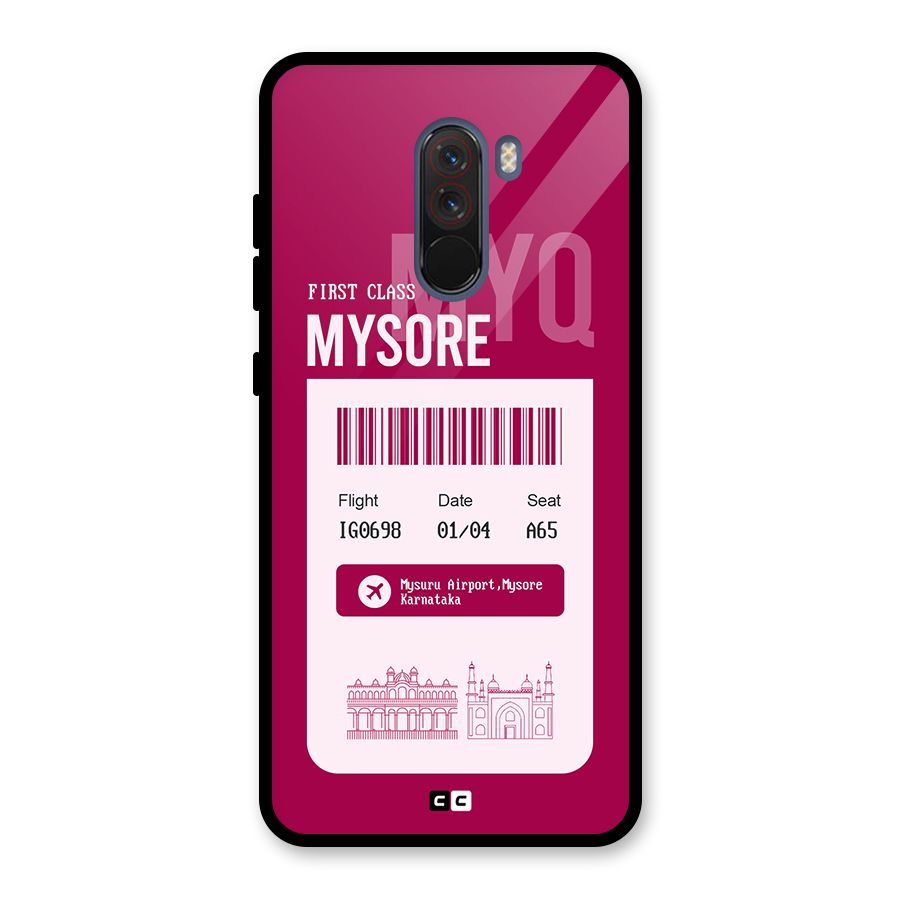 Mysore Boarding Pass Glass Back Case for Poco F1