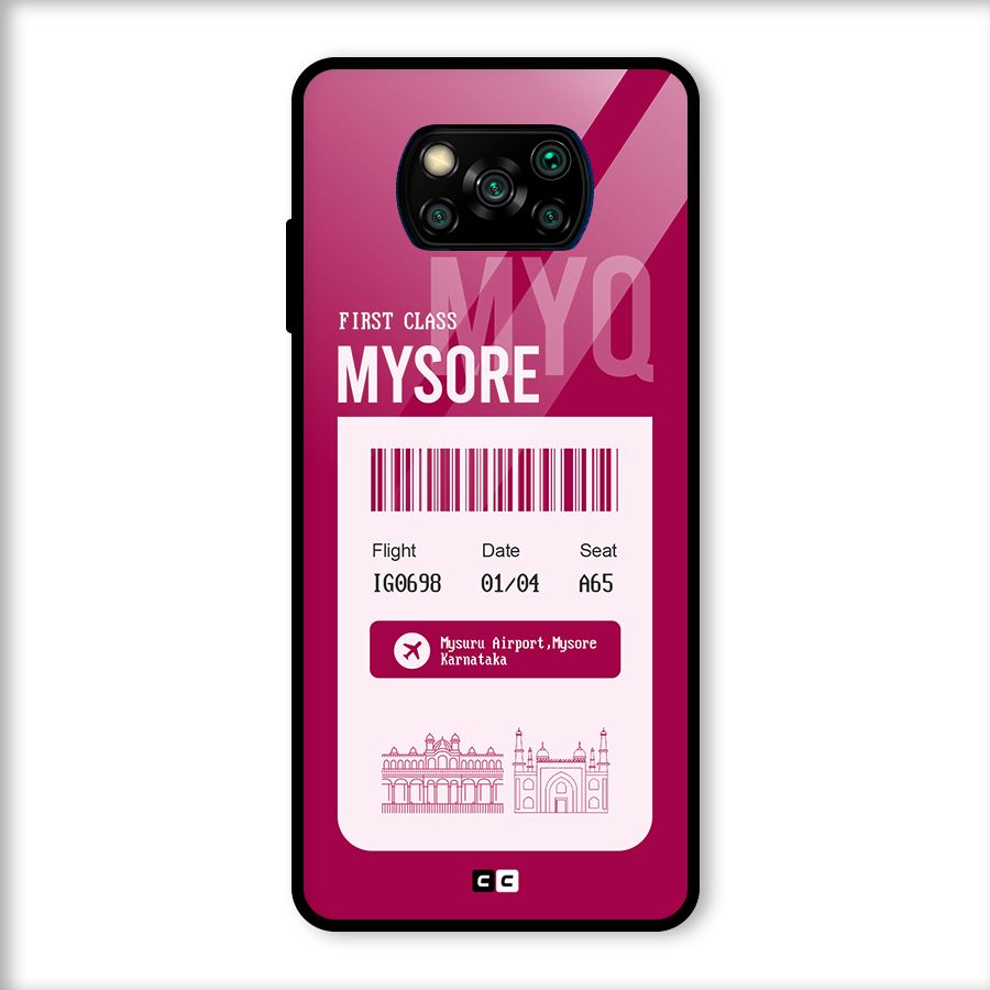 Mysore Boarding Pass Glass Back Case for Poco X3