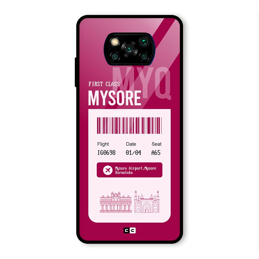Mysore Boarding Pass Glass Back Case for Poco X3 Pro