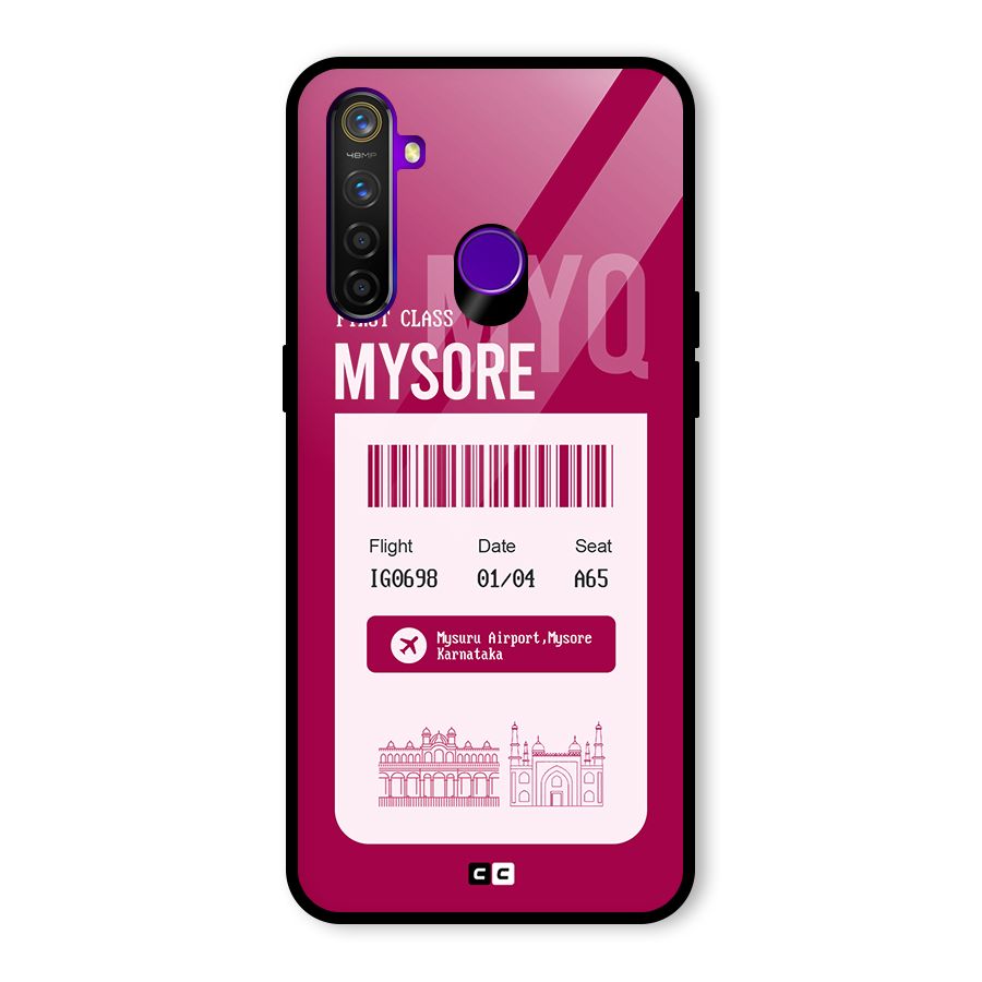 Mysore Boarding Pass Glass Back Case for Realme 5 Pro