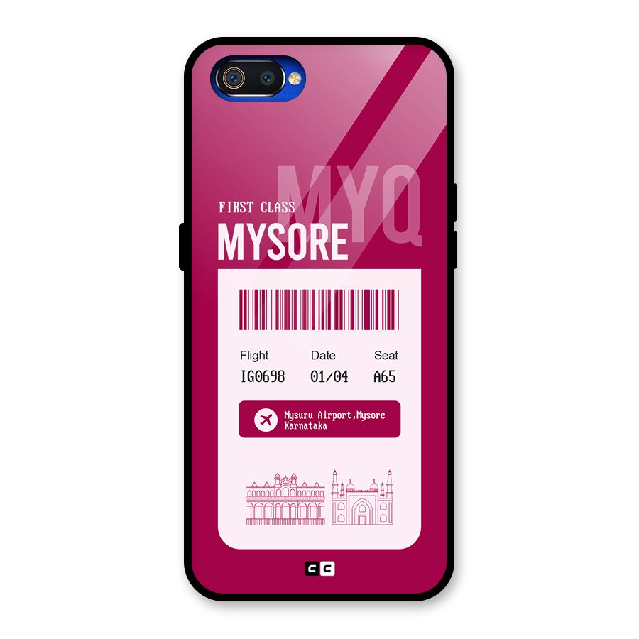 Mysore Boarding Pass Glass Back Case for Realme C2