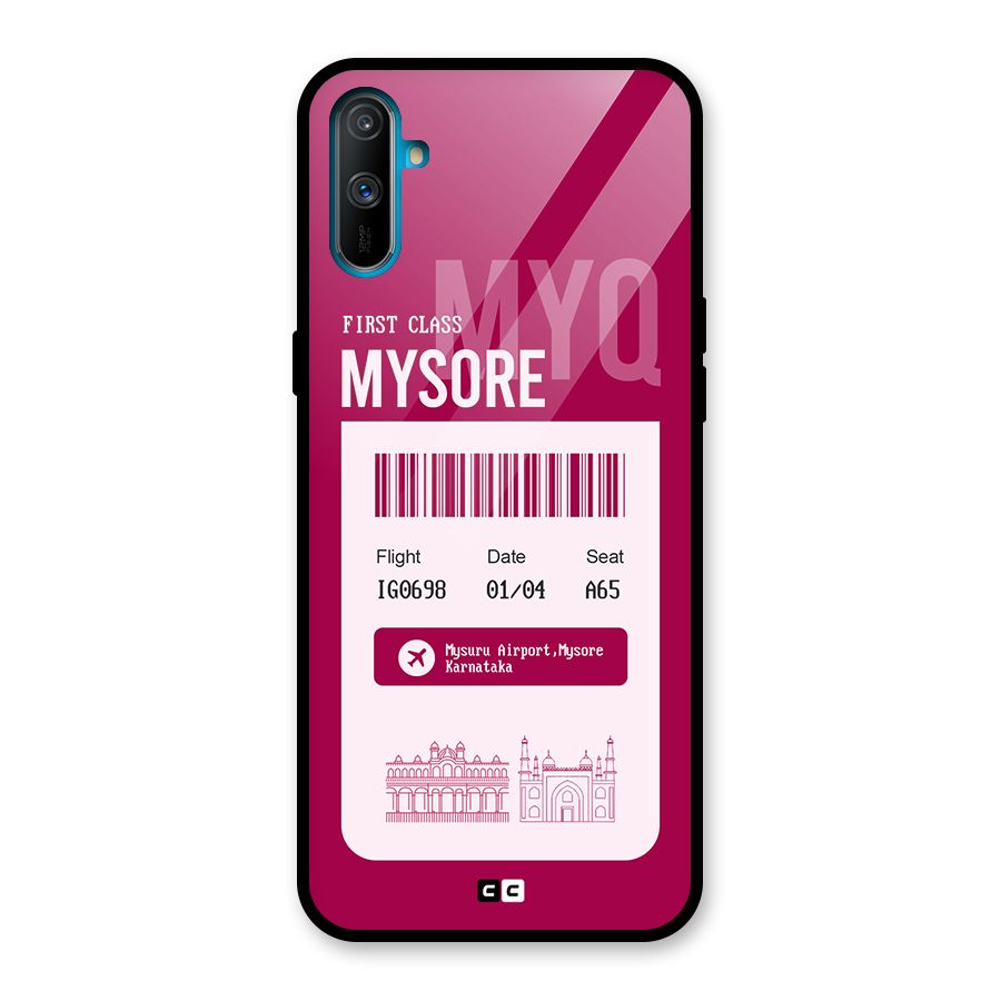 Mysore Boarding Pass Glass Back Case for Realme C3
