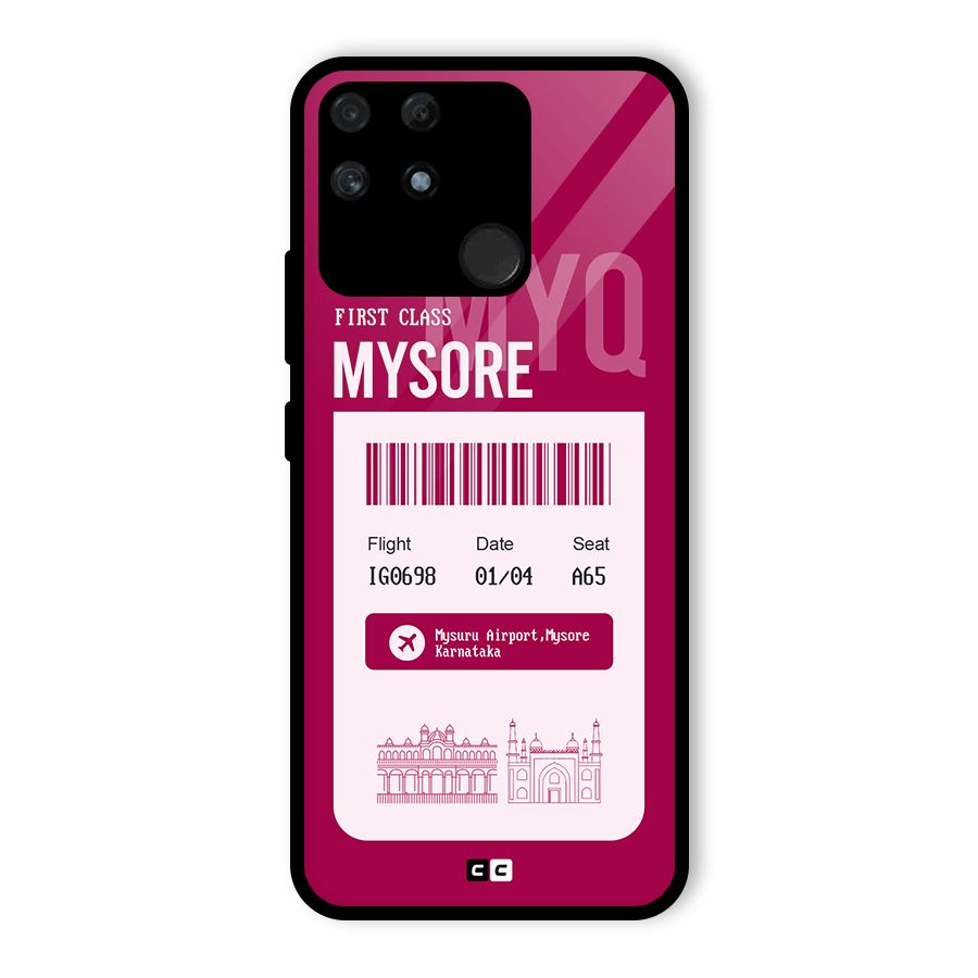 Mysore Boarding Pass Glass Back Case for Realme Narzo 50A