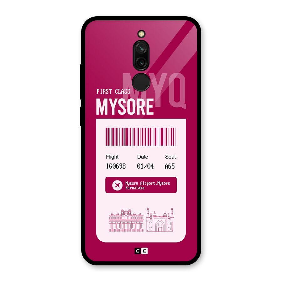 Mysore Boarding Pass Glass Back Case for Redmi 8