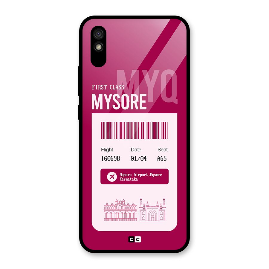 Mysore Boarding Pass Glass Back Case for Redmi 9A