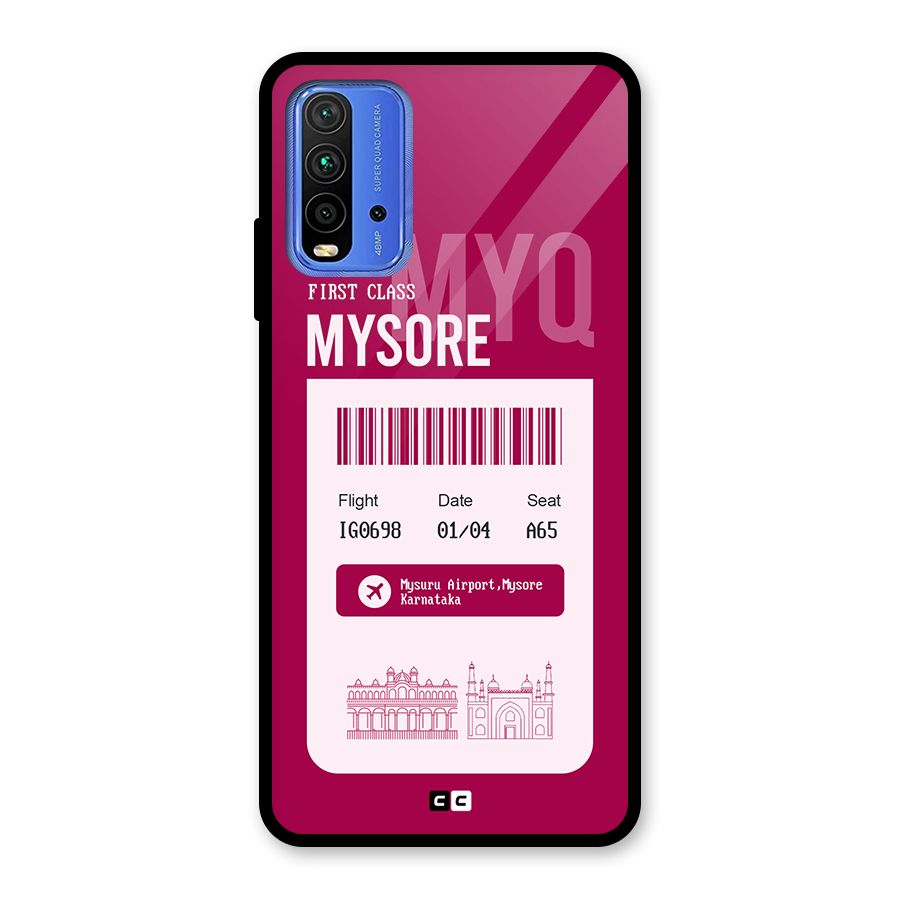 Mysore Boarding Pass Glass Back Case for Redmi 9 Power