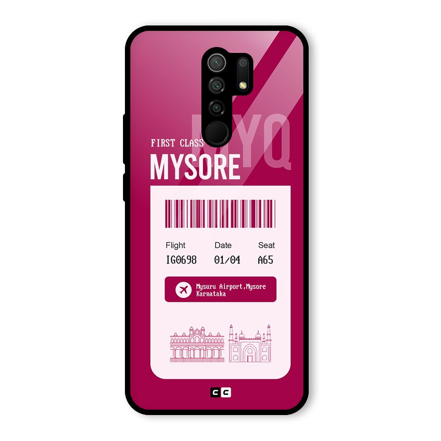 Mysore Boarding Pass Glass Back Case for Redmi 9 Prime