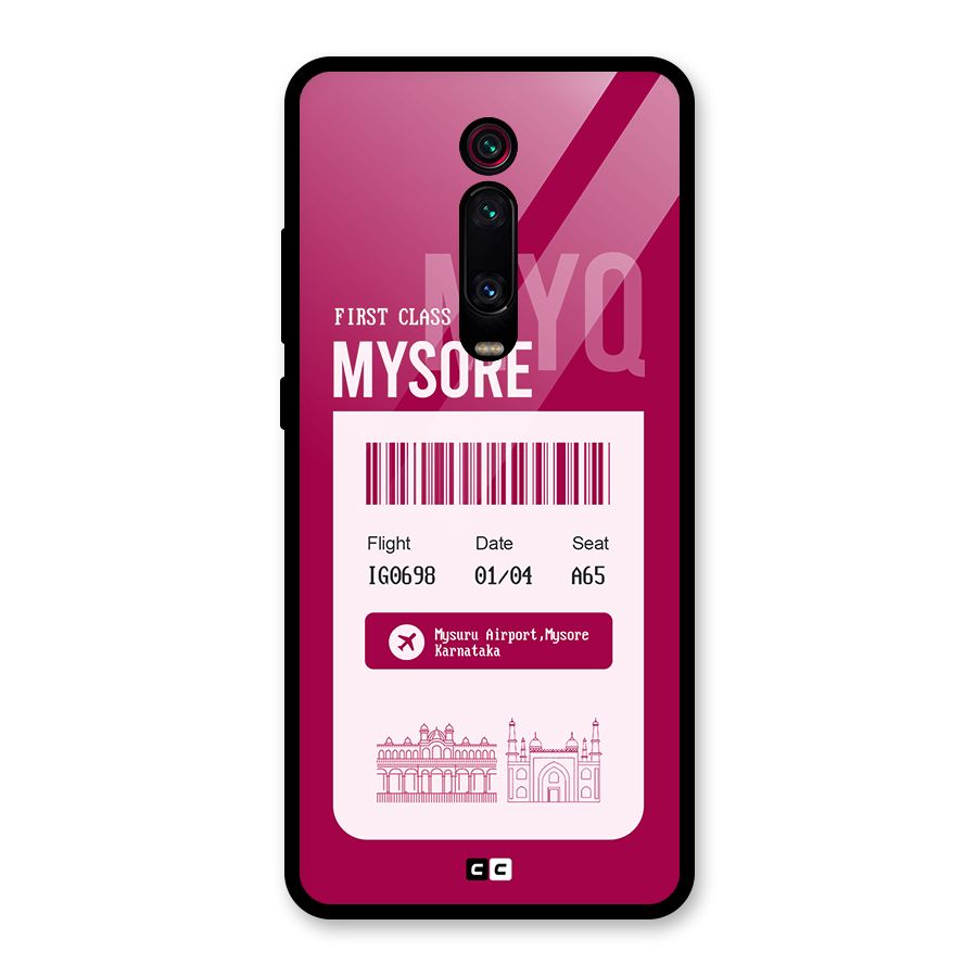 Mysore Boarding Pass Glass Back Case for Redmi K20 Pro