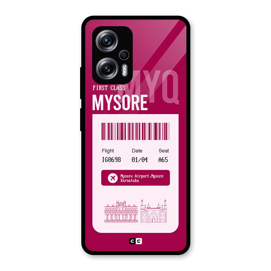 Mysore Boarding Pass Glass Back Case for Redmi K50i