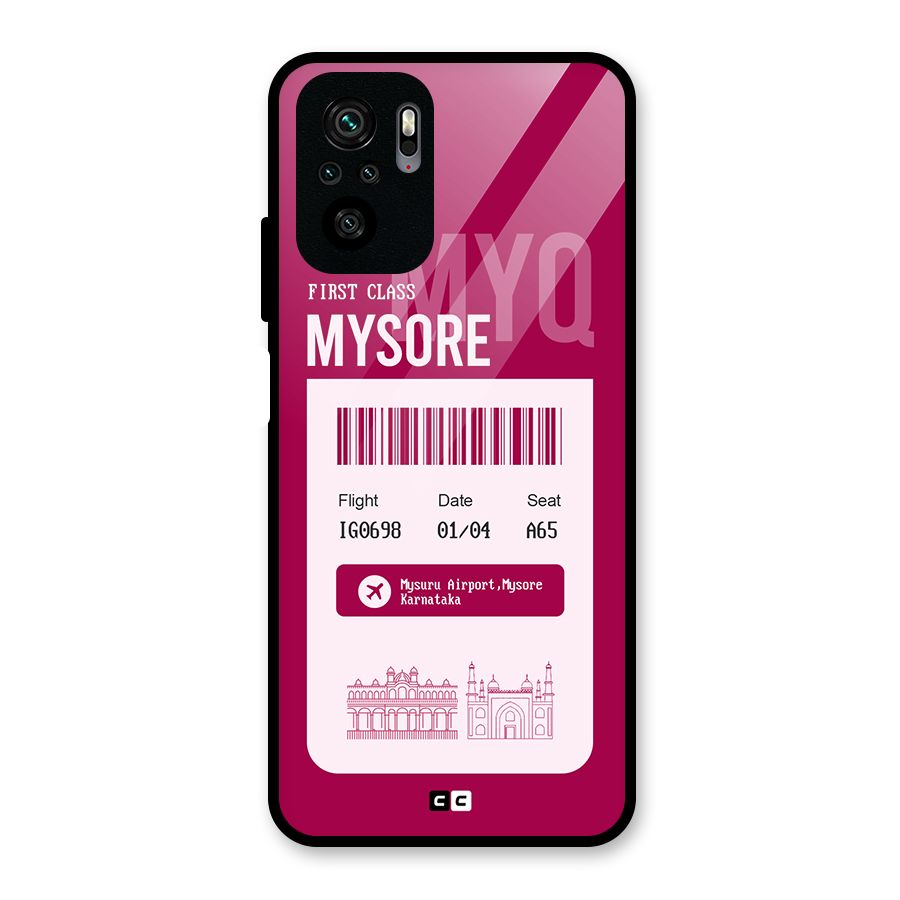 Mysore Boarding Pass Glass Back Case for Redmi Note 10S