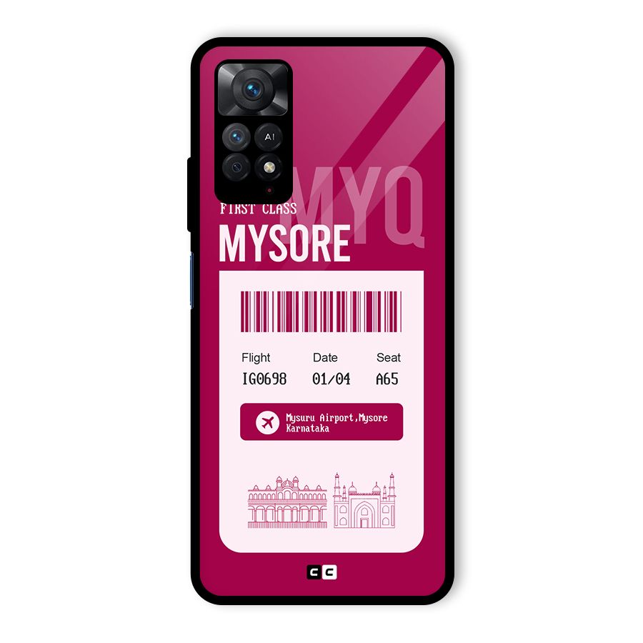 Mysore Boarding Pass Glass Back Case for Redmi Note 11 Pro Plus 5G