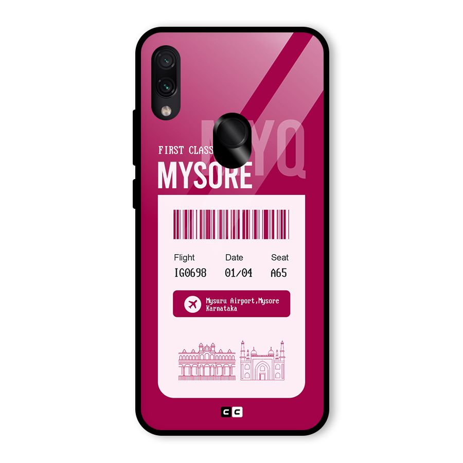 Mysore Boarding Pass Glass Back Case for Redmi Note 7S