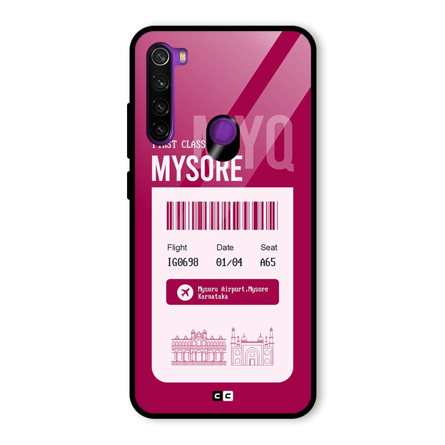 Mysore Boarding Pass Glass Back Case for Redmi Note 8