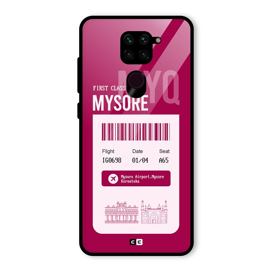 Mysore Boarding Pass Glass Back Case for Redmi Note 9