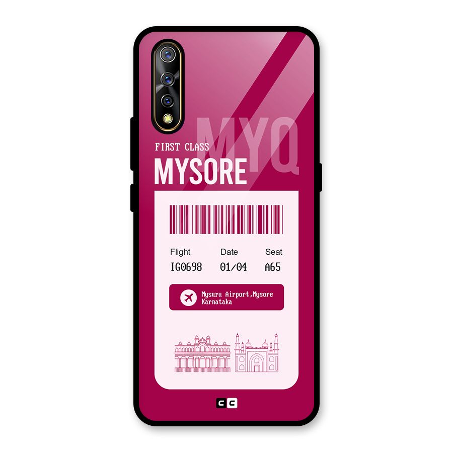 Mysore Boarding Pass Glass Back Case for Vivo S1