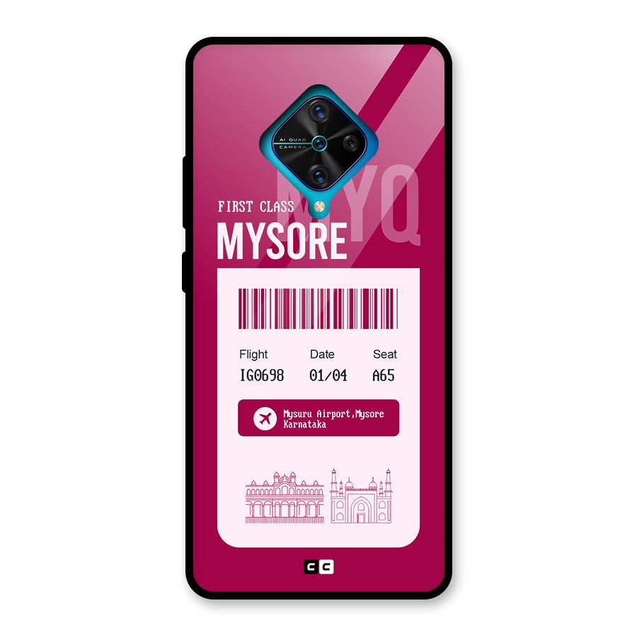 Mysore Boarding Pass Glass Back Case for Vivo S1 Pro
