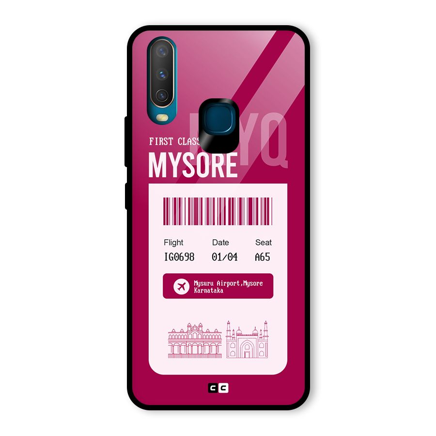 Mysore Boarding Pass Glass Back Case for Vivo U10
