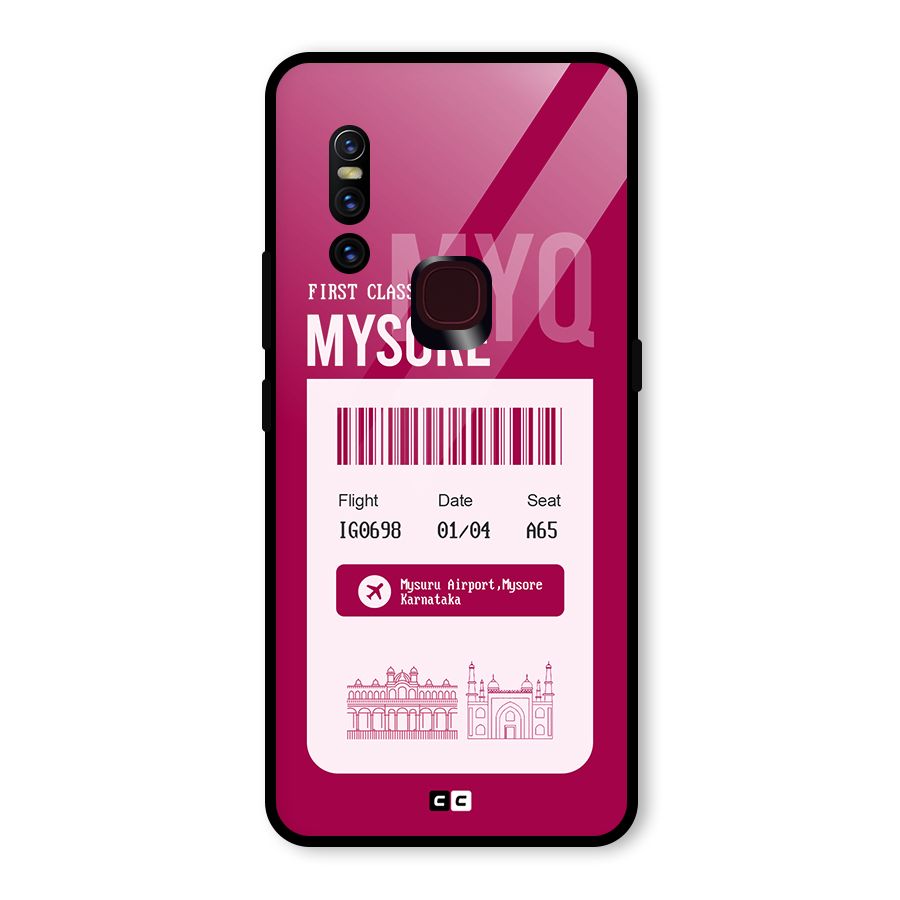Mysore Boarding Pass Glass Back Case for Vivo V15