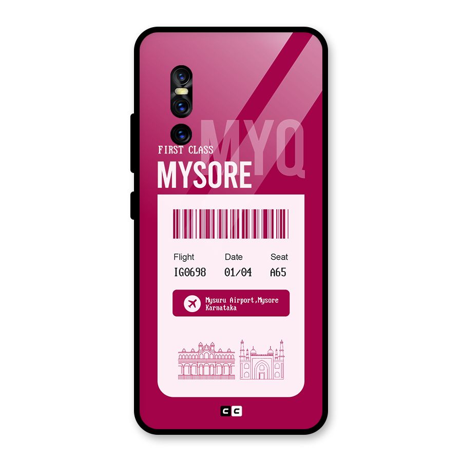 Mysore Boarding Pass Glass Back Case for Vivo V15 Pro
