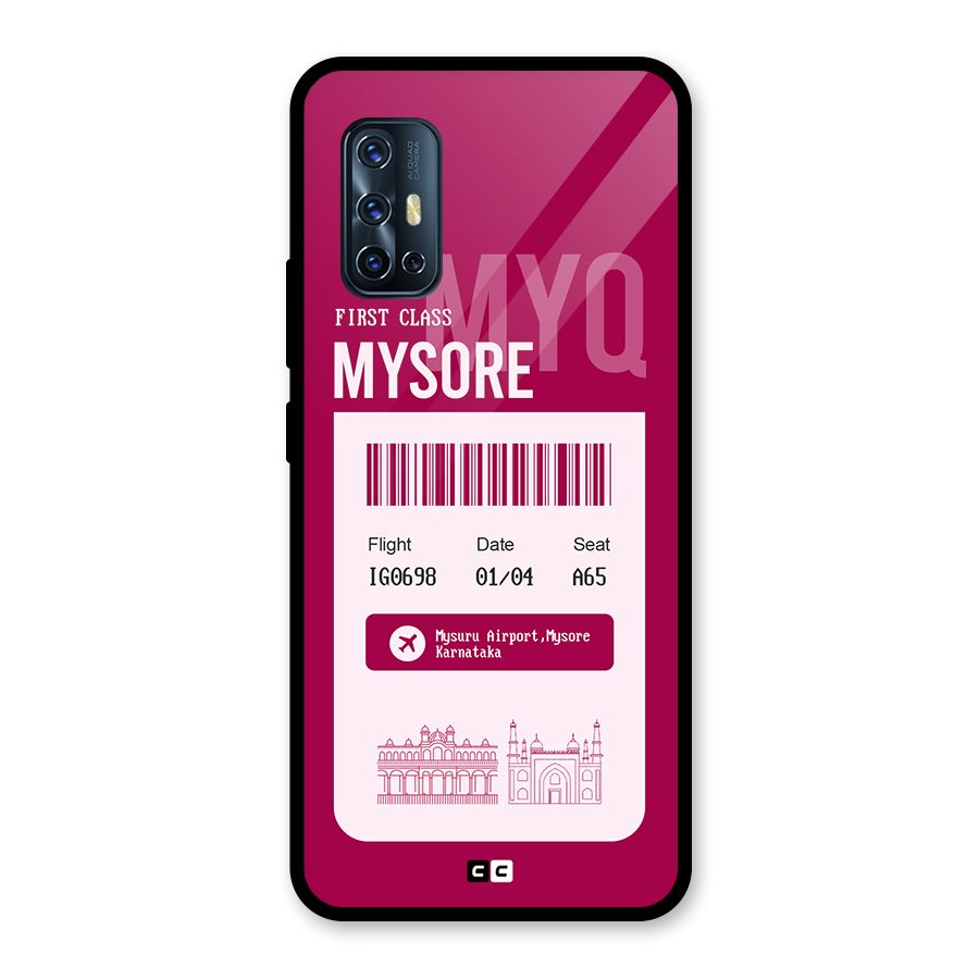 Mysore Boarding Pass Glass Back Case for Vivo V17