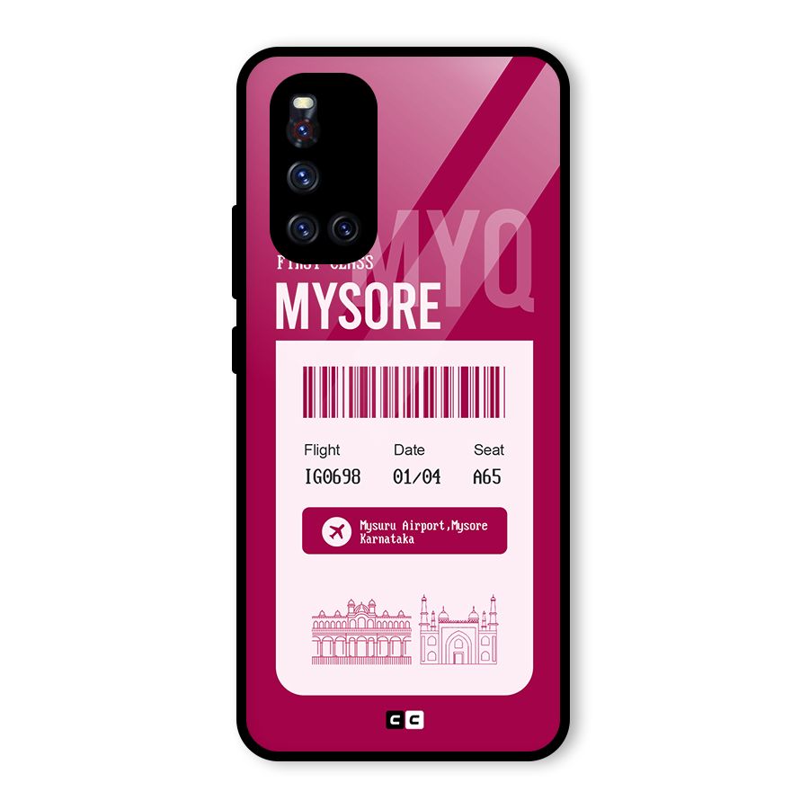 Mysore Boarding Pass Glass Back Case for Vivo V19