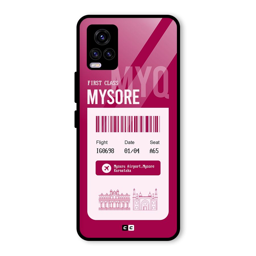 Mysore Boarding Pass Glass Back Case for Vivo V20
