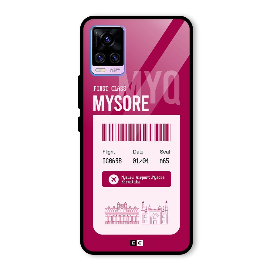 Mysore Boarding Pass Glass Back Case for Vivo V20 Pro