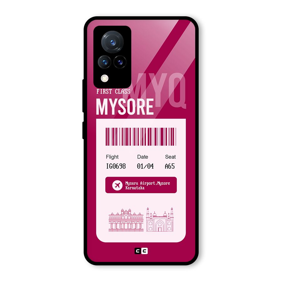 Mysore Boarding Pass Glass Back Case for Vivo V21 5G