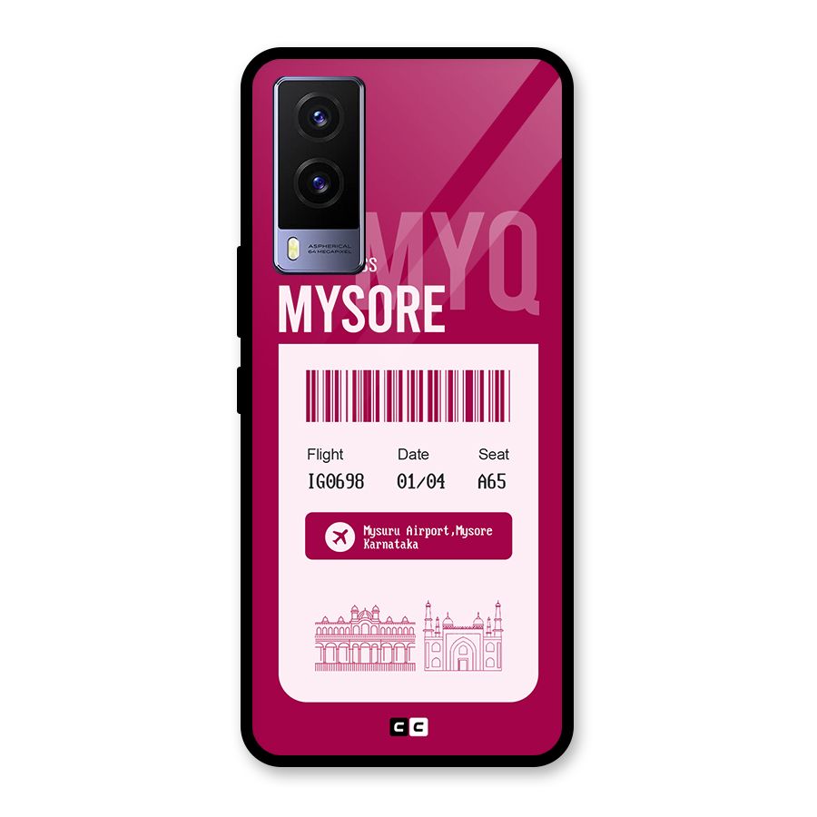 Mysore Boarding Pass Glass Back Case for Vivo V21e 5G