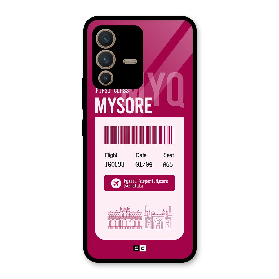 Mysore Boarding Pass Glass Back Case for Vivo V23 5G