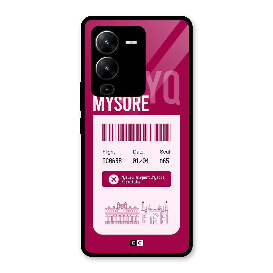 Mysore Boarding Pass Glass Back Case for Vivo V25 Pro