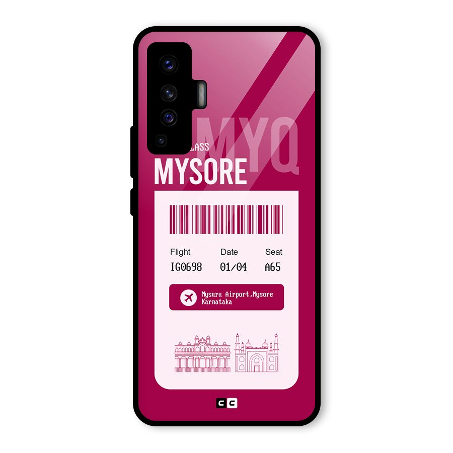 Mysore Boarding Pass Glass Back Case for Vivo X50