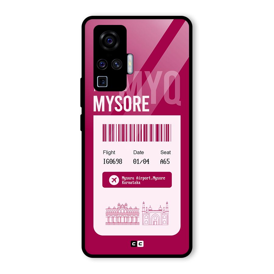 Mysore Boarding Pass Glass Back Case for Vivo X50 Pro