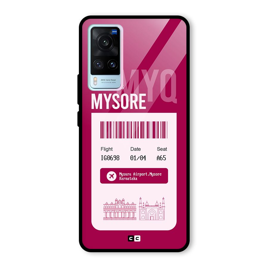 Mysore Boarding Pass Glass Back Case for Vivo X60