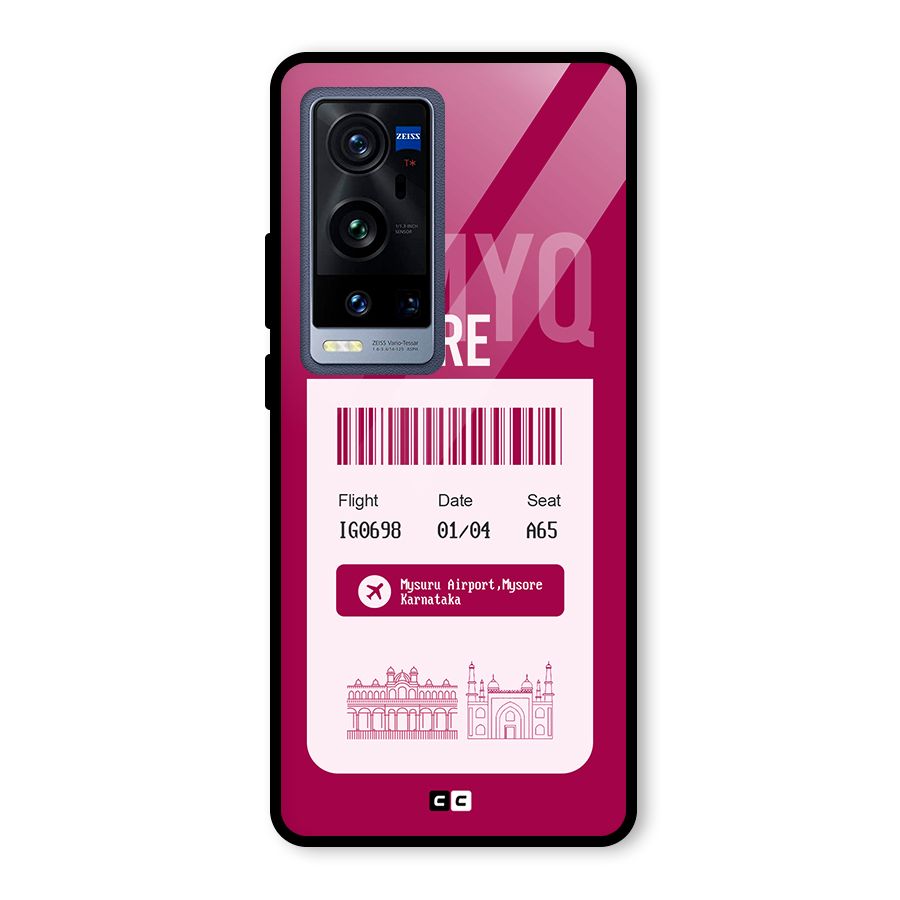 Mysore Boarding Pass Glass Back Case for Vivo X60 Pro Plus