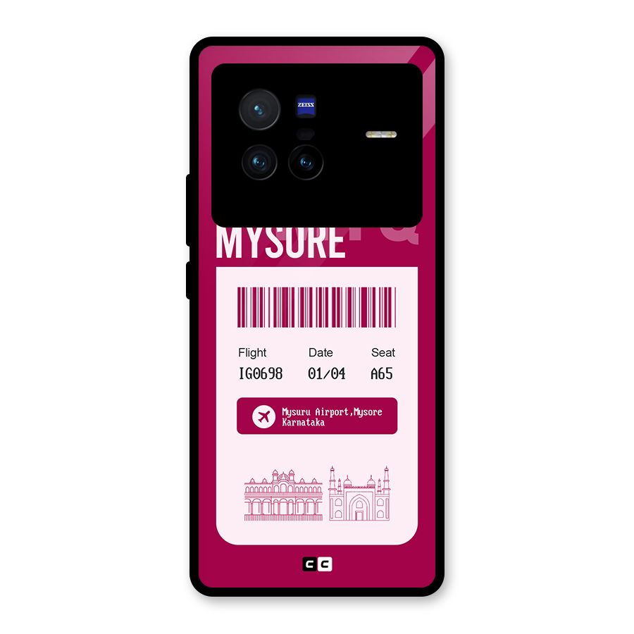 Mysore Boarding Pass Glass Back Case for Vivo X80