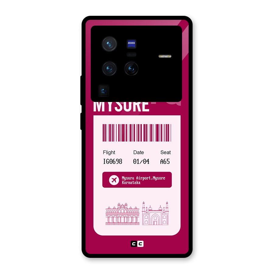 Mysore Boarding Pass Glass Back Case for Vivo X80 Pro
