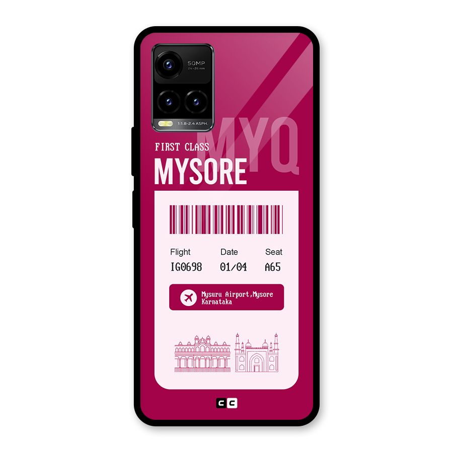 Mysore Boarding Pass Glass Back Case for Vivo Y21T