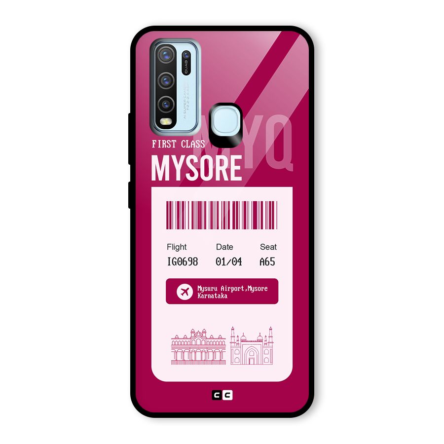 Mysore Boarding Pass Glass Back Case for Vivo Y30