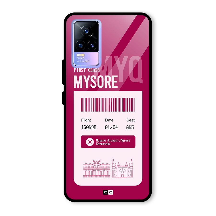 Mysore Boarding Pass Glass Back Case for Vivo Y73