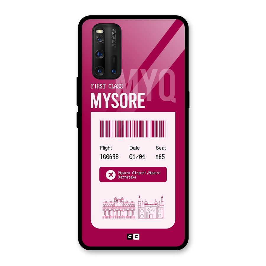 Mysore Boarding Pass Glass Back Case for Vivo iQOO 3