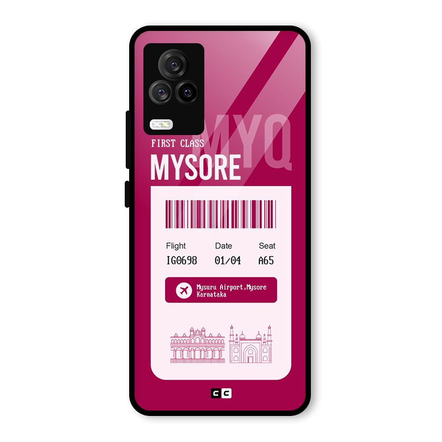 Mysore Boarding Pass Glass Back Case for Vivo iQOO 7 Legend 5G