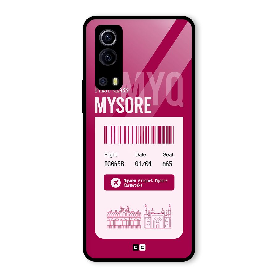 Mysore Boarding Pass Glass Back Case for Vivo iQOO Z3