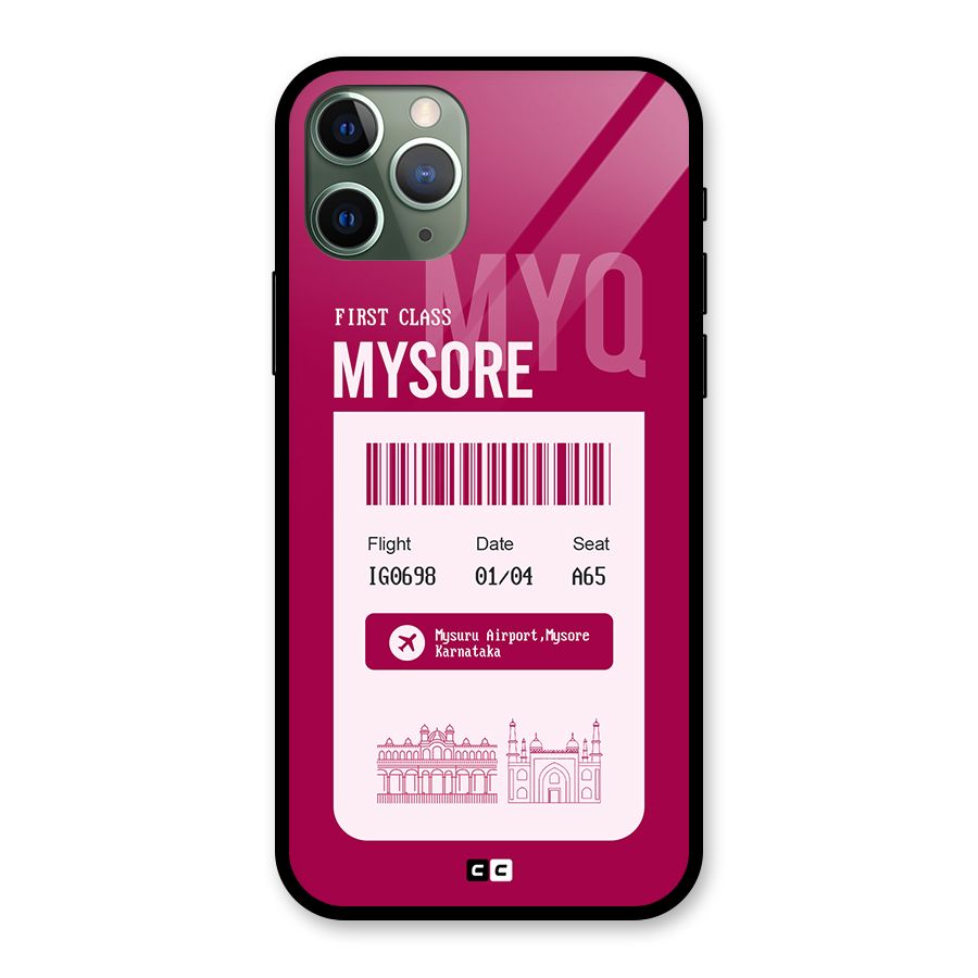 Mysore Boarding Pass Glass Back Case for iPhone 11 Pro