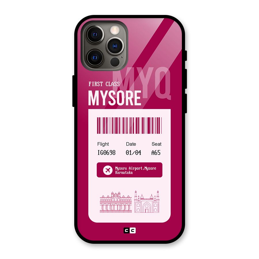 Mysore Boarding Pass Glass Back Case for iPhone 12 Pro