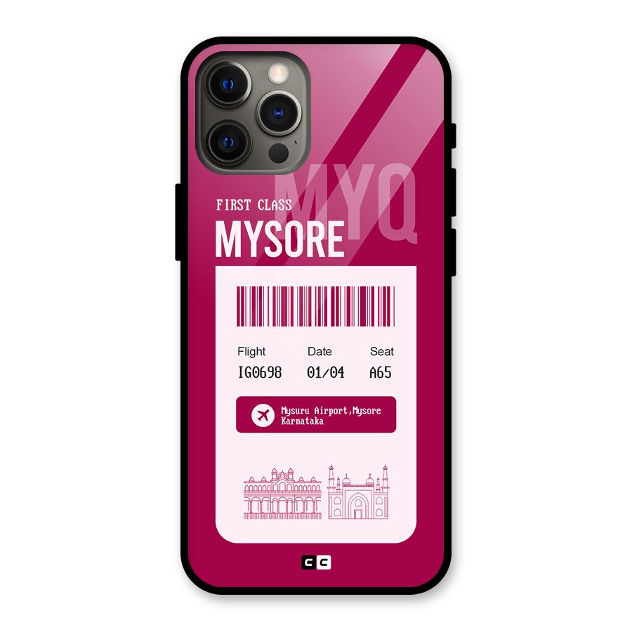 Mysore Boarding Pass Glass Back Case for iPhone 12 Pro Max