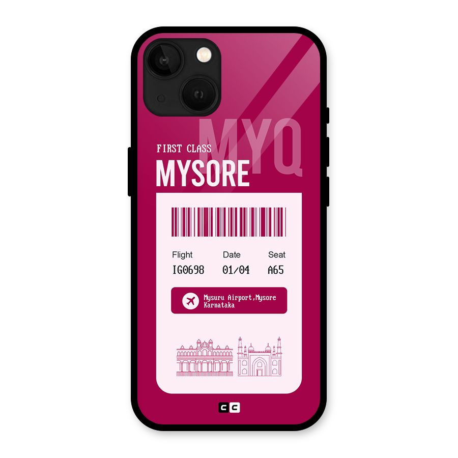 Mysore Boarding Pass Glass Back Case for iPhone 13