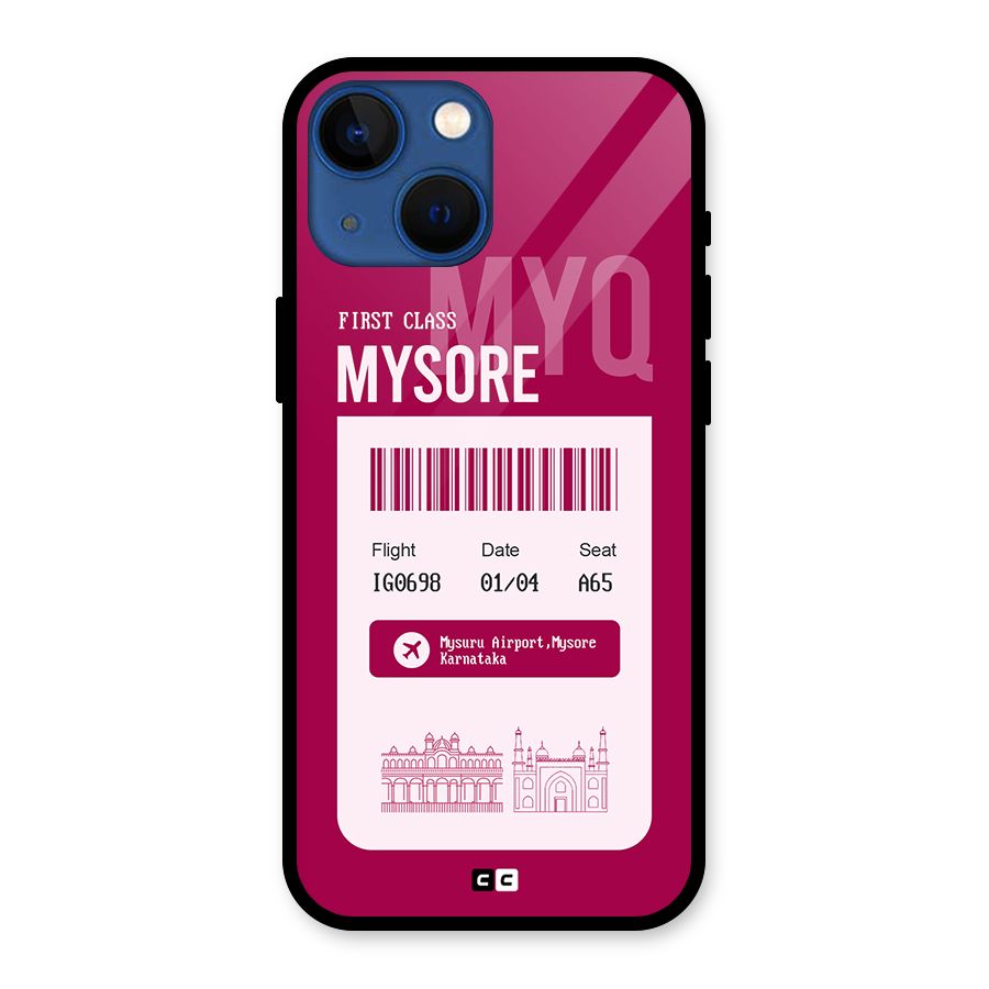Mysore Boarding Pass Glass Back Case for iPhone 13 Mini
