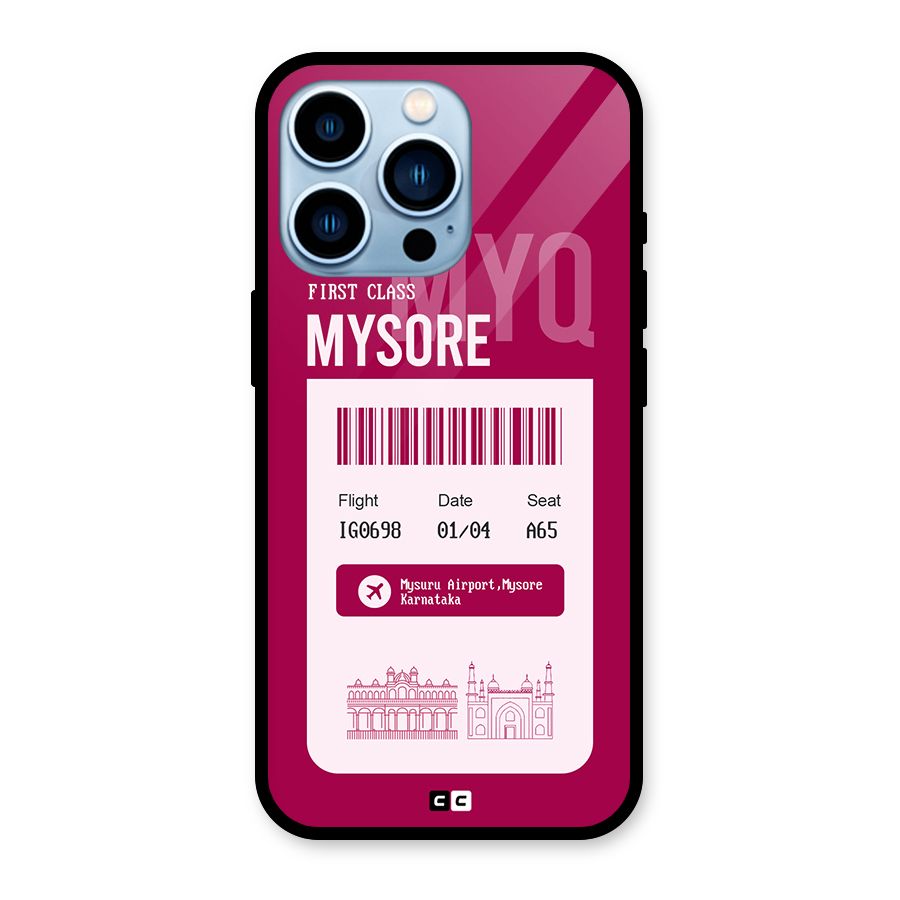 Mysore Boarding Pass Glass Back Case for iPhone 13 Pro